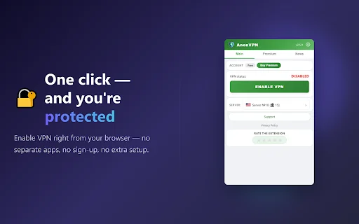 AnonVPN – VPN Gratis Tercepat untuk Chrome – Akses Aman & Privasi description image 1