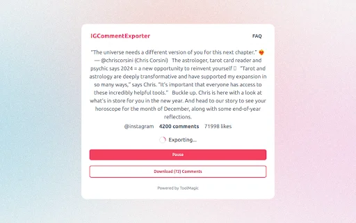 Download ICommentExporter Terbaru – Ekspor Komentar IG Gratis description image 2