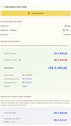 Download Zé Boléia Terbaru – Kalkulator Pengiriman & Kontrol Trip description image 4