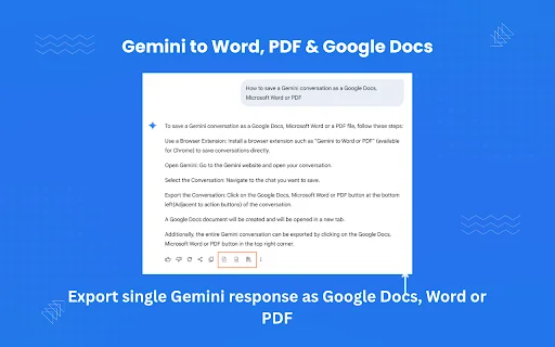 Ekspor Gemini ke Word & PDF – Unduh Ekstensi Gratis Sekarang description image 2