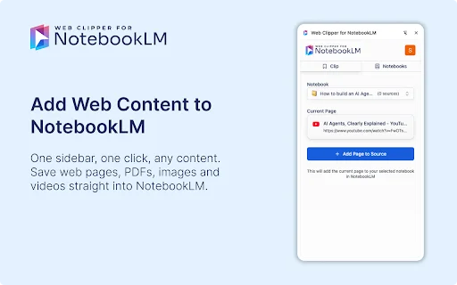 Web Clipper for NotebookLM – Simpan Konten Web & YouTube Instan description image 2