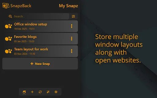 SnapzBack: Kelola Layout Tab Chrome Anda dengan Mudah & Efisien description image 1