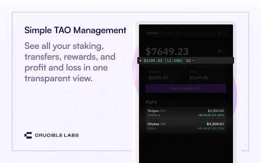 Download Crucible Wallet Terbaru – Kelola Staking TAO Lebih Cerdas description image 3