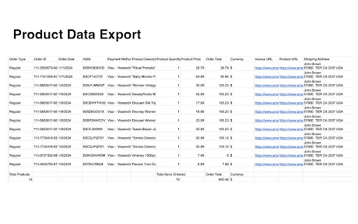 OrderPro: Ekspor Riwayat Belanja Amazon & Toko Online ke Excel description image 4